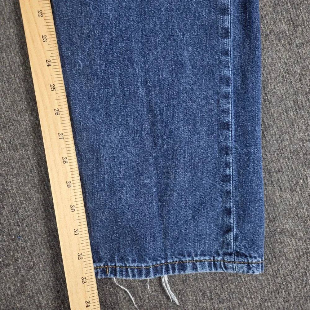 Levis 514 Mens Straight Fit Jeans 36x34 Measures 34x33 Med Wash Denim Distressed